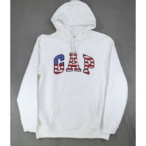 GAP Hoodie Men's L Hoodie Embroidered‎ USA Red White Blue American Flag